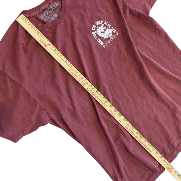 Hypoxia Anguila Pigment T-Shirt Men's Maroon Red XL Spearfishing Cotton Tee - Picture 13 of 13
